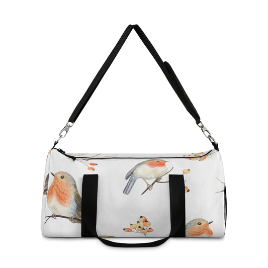 Bird Print Duffel Bag — Watercolor Robin Travel Bag