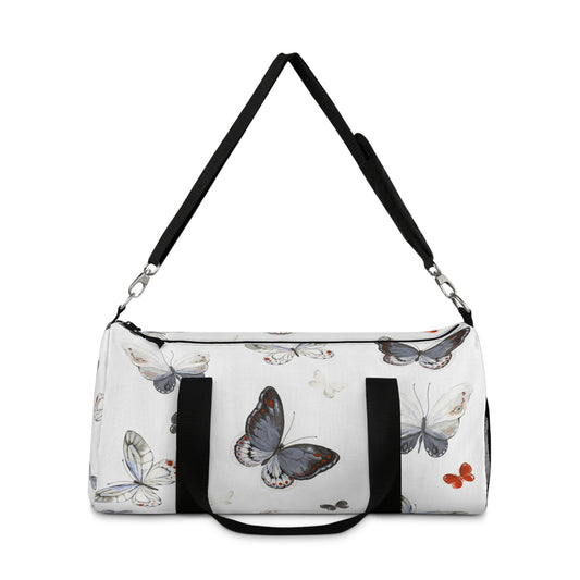 Butterfly Print Duffel Bag — Lightweight Travel & Gym Bag with Watercolor Butterflies