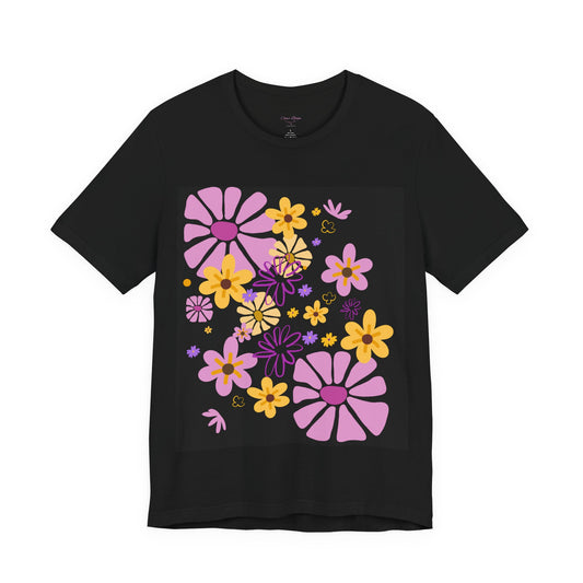 Comfortable T-shirt "Coeur Bloom" Flower Print