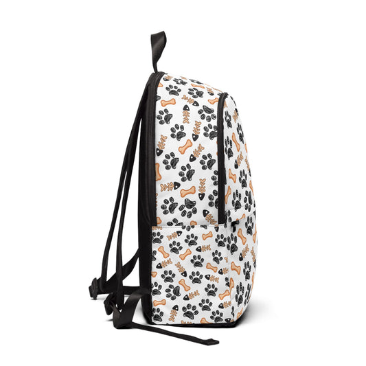 Dog Paw & Bone Pattern Backpack – Cute Pet Lover School Bag