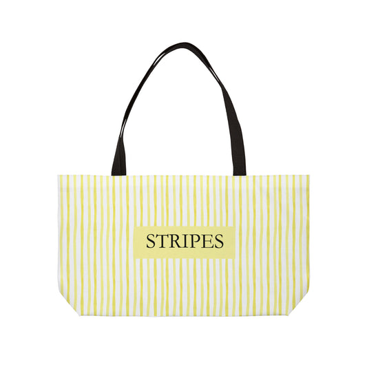 Yellow Striped Weekender Tote Bag — 'STRIPES' Beach & Travel Carryall