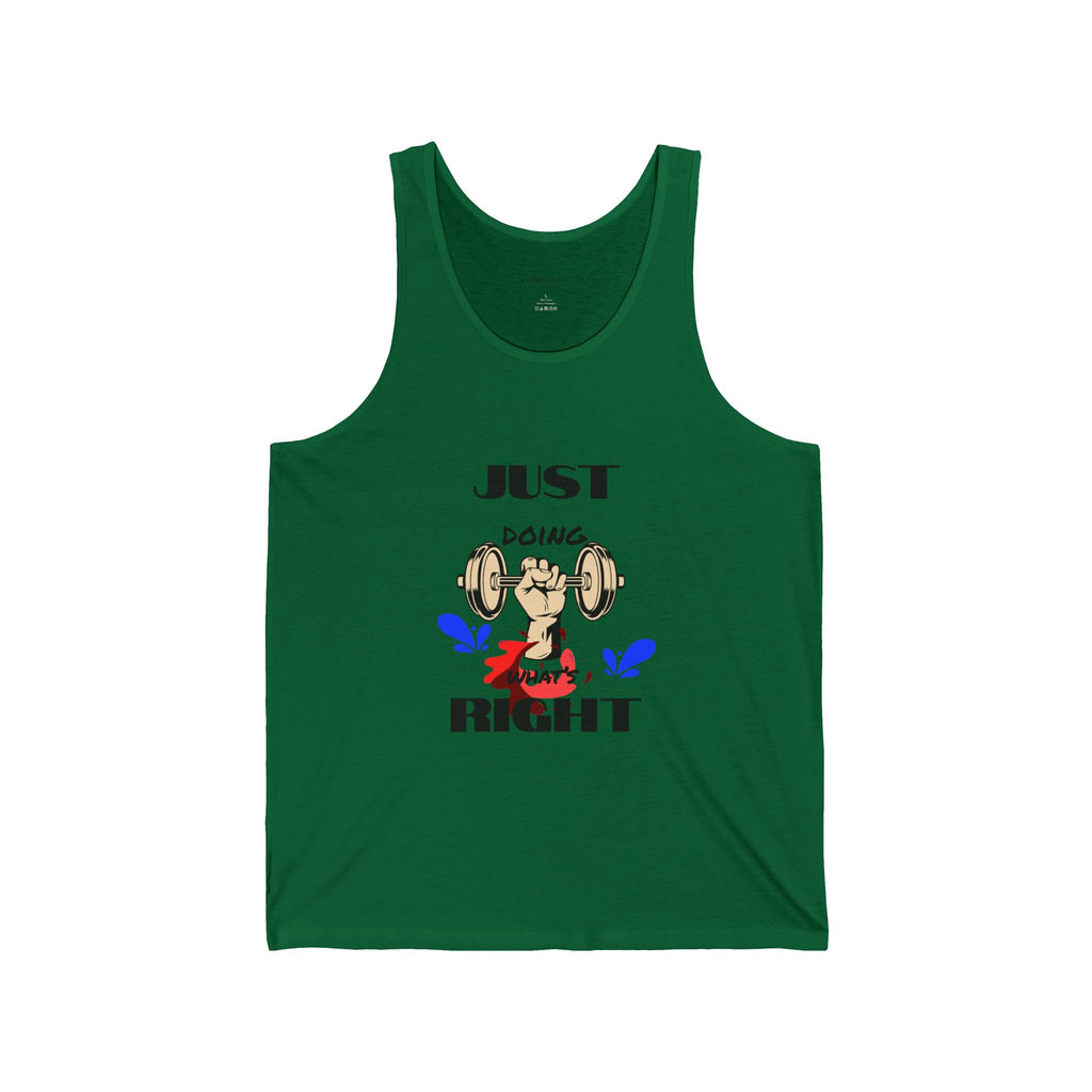 Just Doing Right Weightlifting Tank Top — Funny Gym Workout Tank