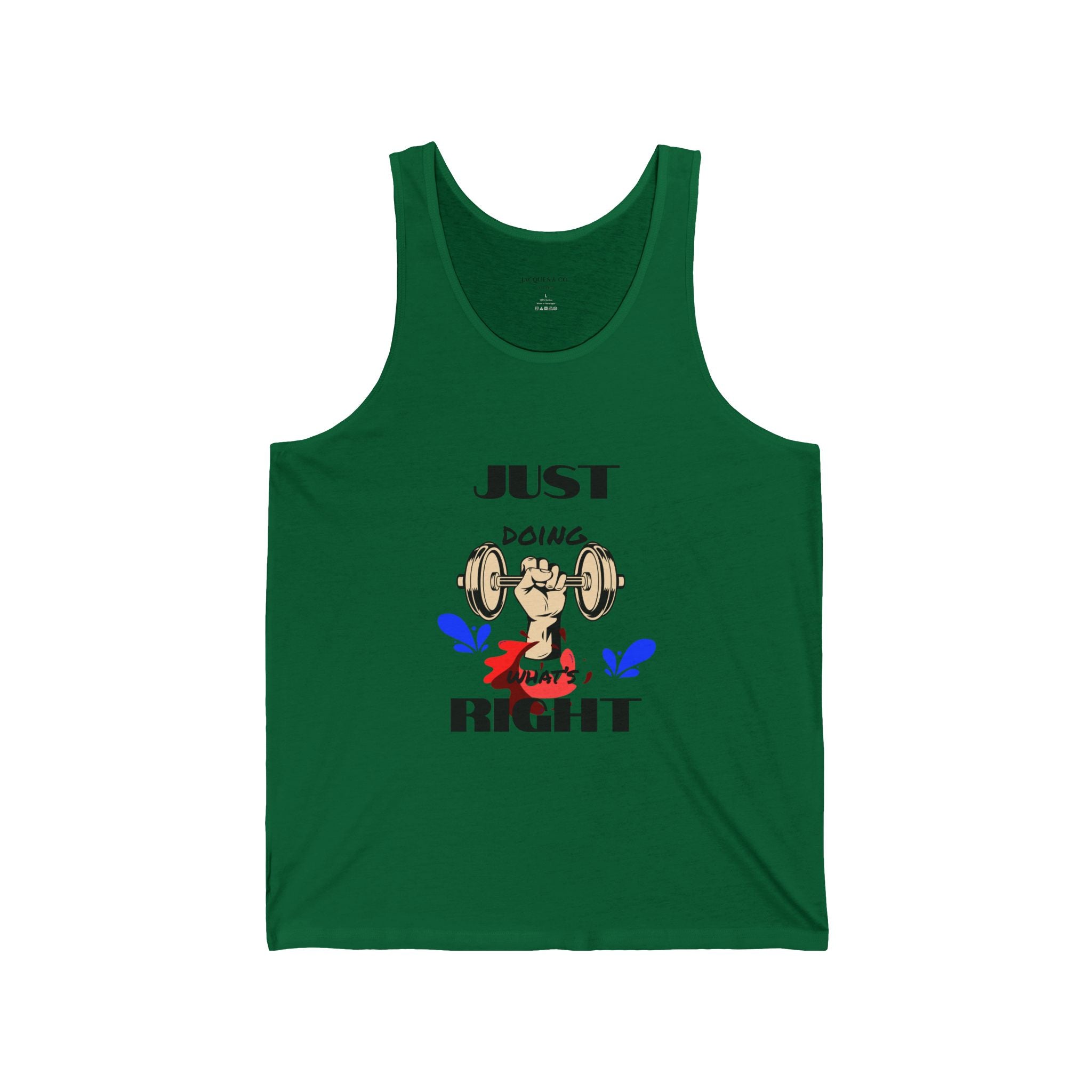 Just Doing Right Weightlifting Tank Top — Funny Gym Workout Tank