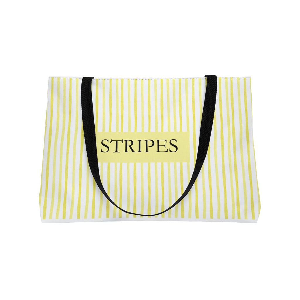 Yellow Striped Weekender Tote Bag — 'STRIPES' Beach & Travel Carryall