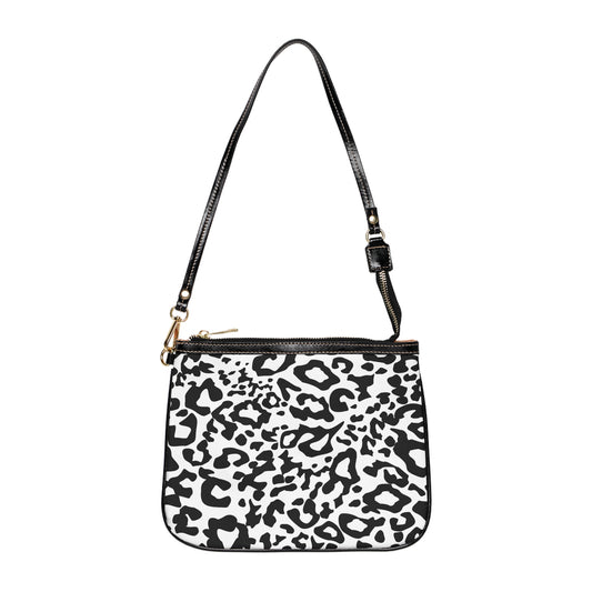 Leopard Print Shoulder Bag — Small Black & White Animal Print Purse