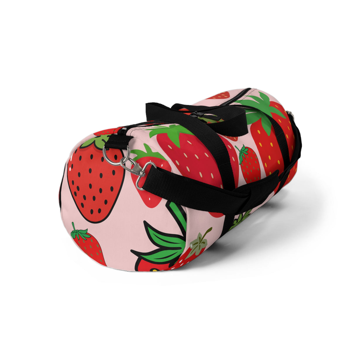 Strawberry Print Duffel Bag — Cute Fruit Travel & Gym Weekender