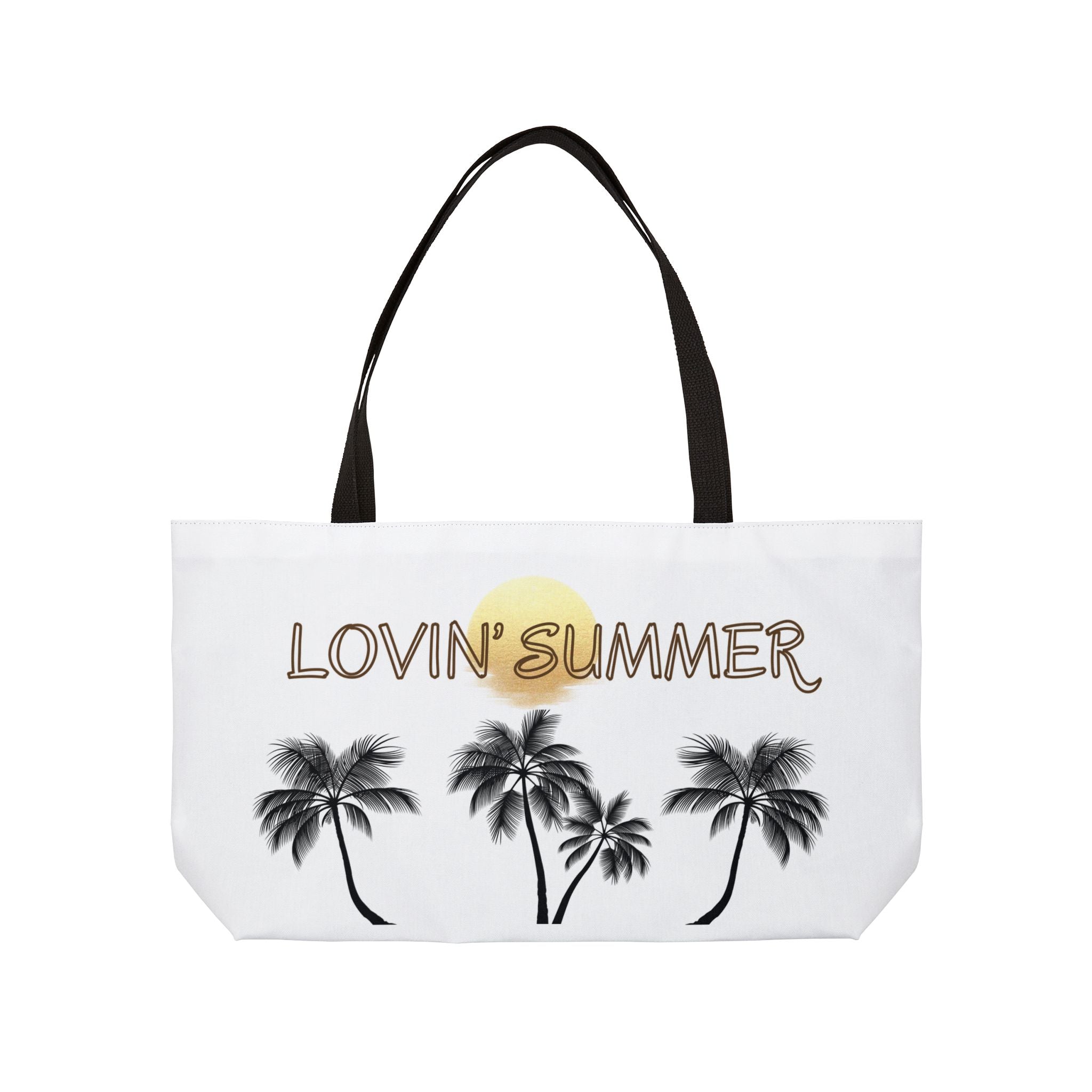 Weekender Tote Bag — "Lovin' Summer" Palm Tree Beach Tote