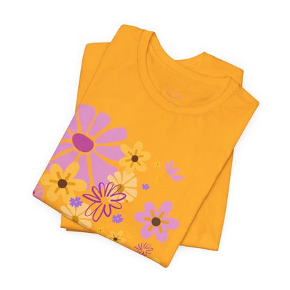 Comfortable T-shirt "Coeur Bloom" Flower Print