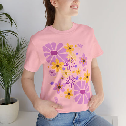 Comfortable T-shirt "Coeur Bloom" Flower Print