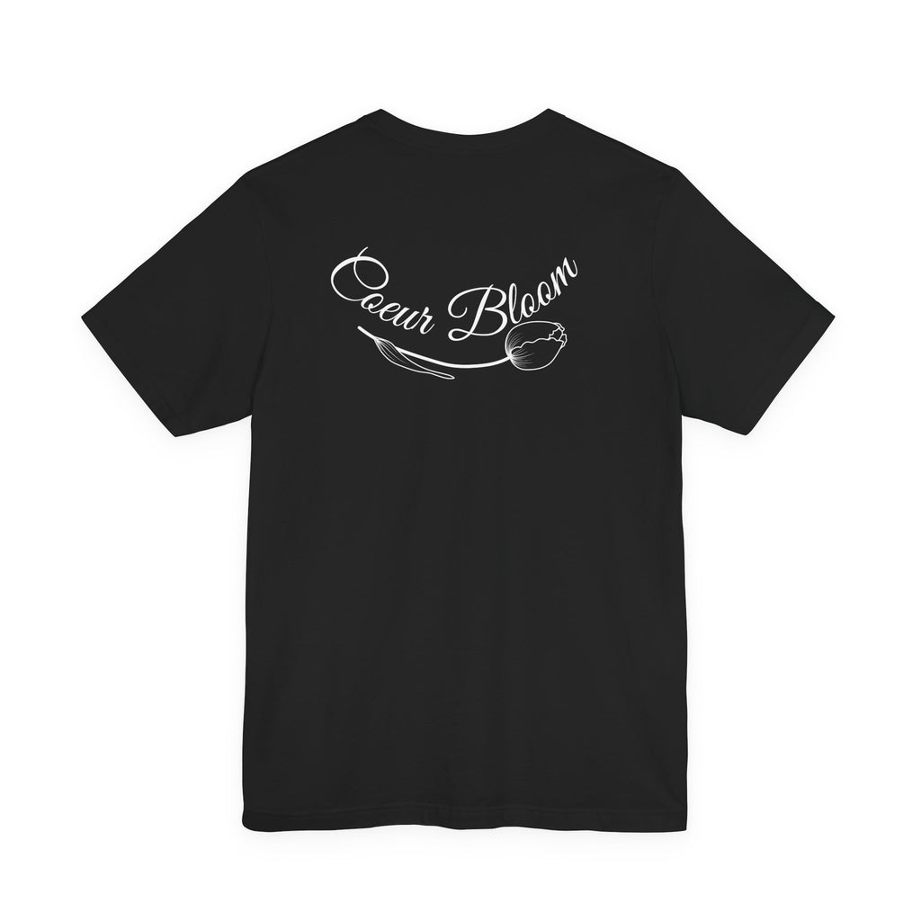 Floral "Coeur Bloom" Tee — Lavender Line Art Flower T-Shirt