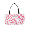 Pink Leopard Print Weekender Tote Bag — "LEOPARD" Pattern Travel Beach Bag