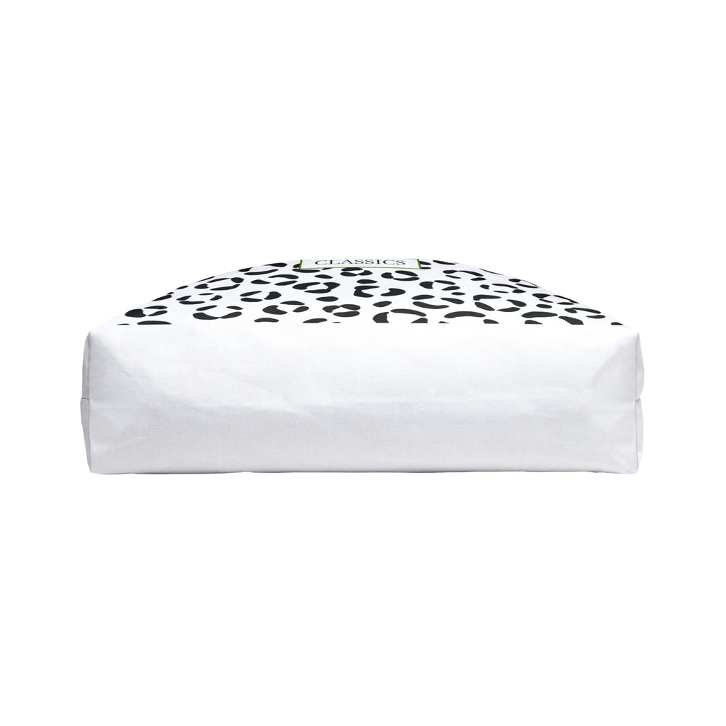 Classic Leopard Weekender Tote Bag — Black & White Animal Print Travel Bag