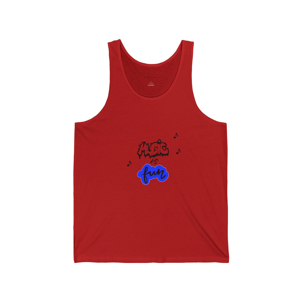 Music Is Fun Tank Top — Playful Music Note Graphic Summer Tank