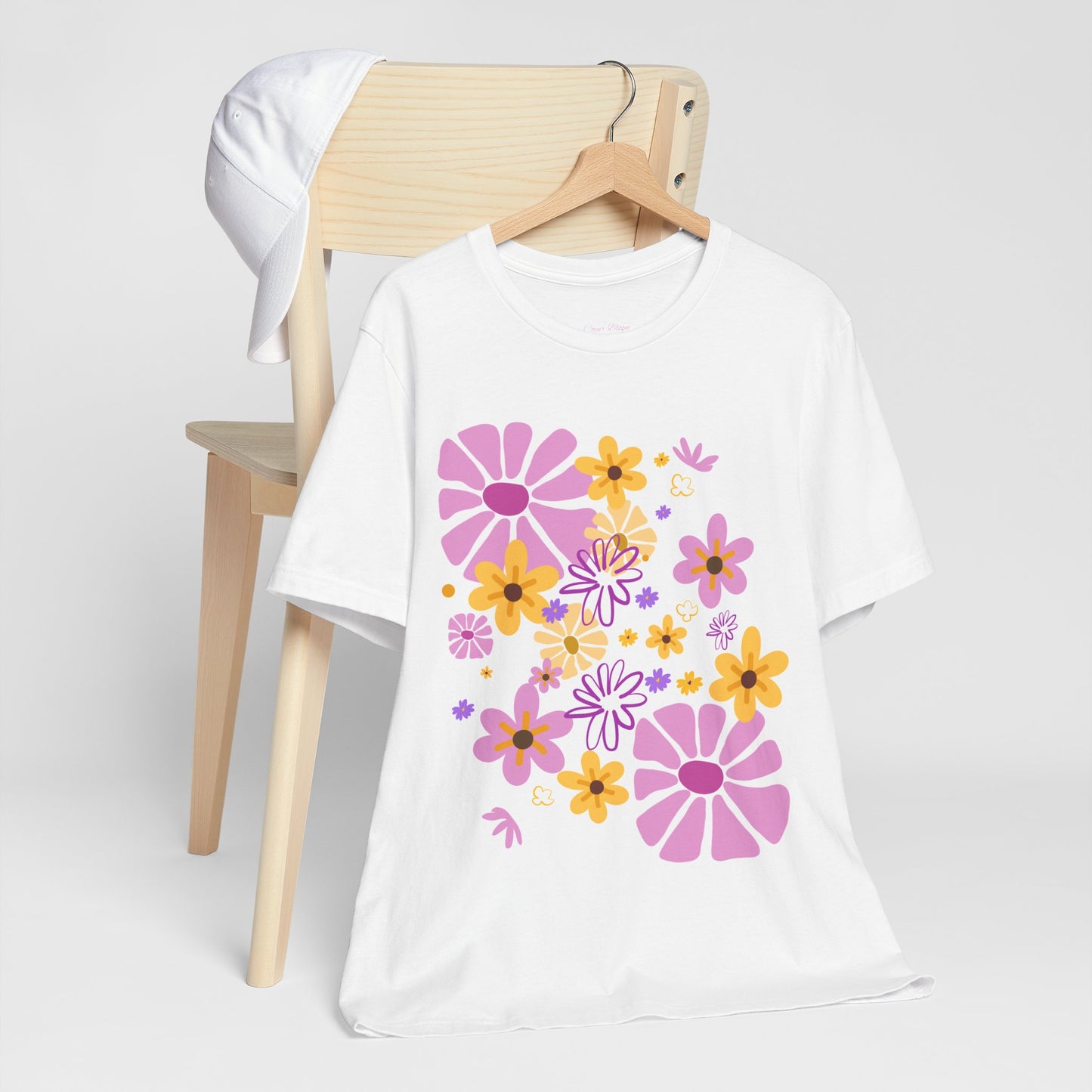 Comfortable T-shirt "Coeur Bloom" Flower Print