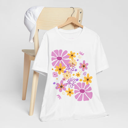 Comfortable T-shirt "Coeur Bloom" Flower Print