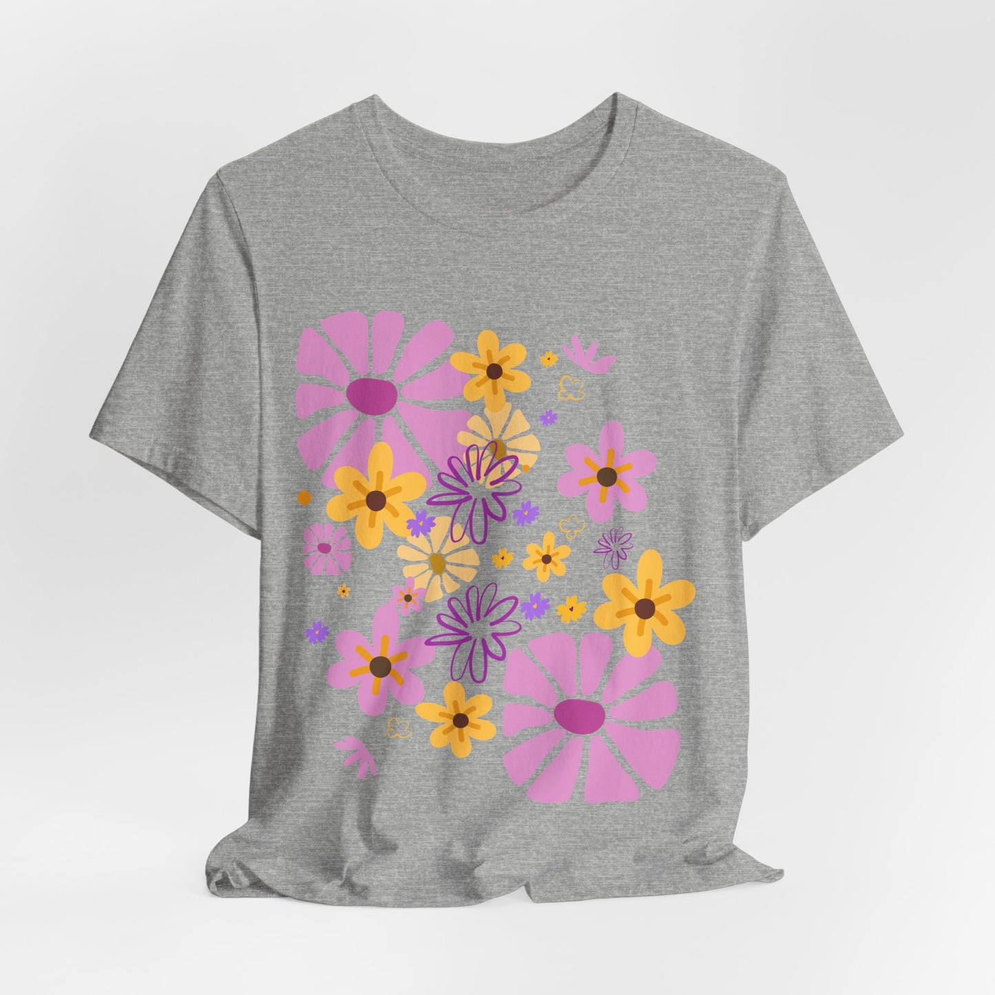 Comfortable T-shirt "Coeur Bloom" Flower Print