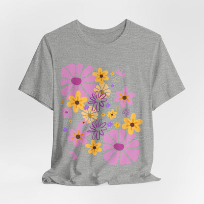 Comfortable T-shirt "Coeur Bloom" Flower Print