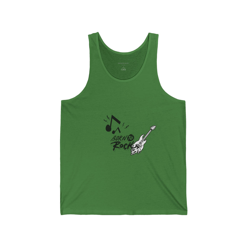 Rock 'n' Roll Guitar Tank Top — 'Born to Rock' Music Notes Graphic