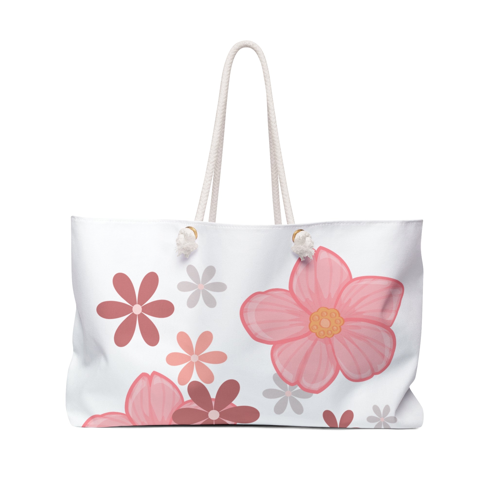 Floral Weekender Bag — Pink Blossom Travel Tote