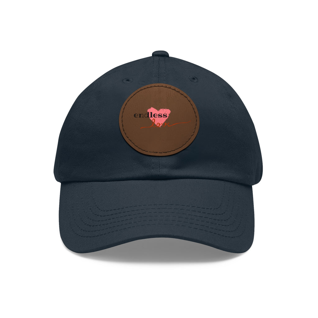 Leather Patch Dad Hat — Heartbeat 'endless' Design