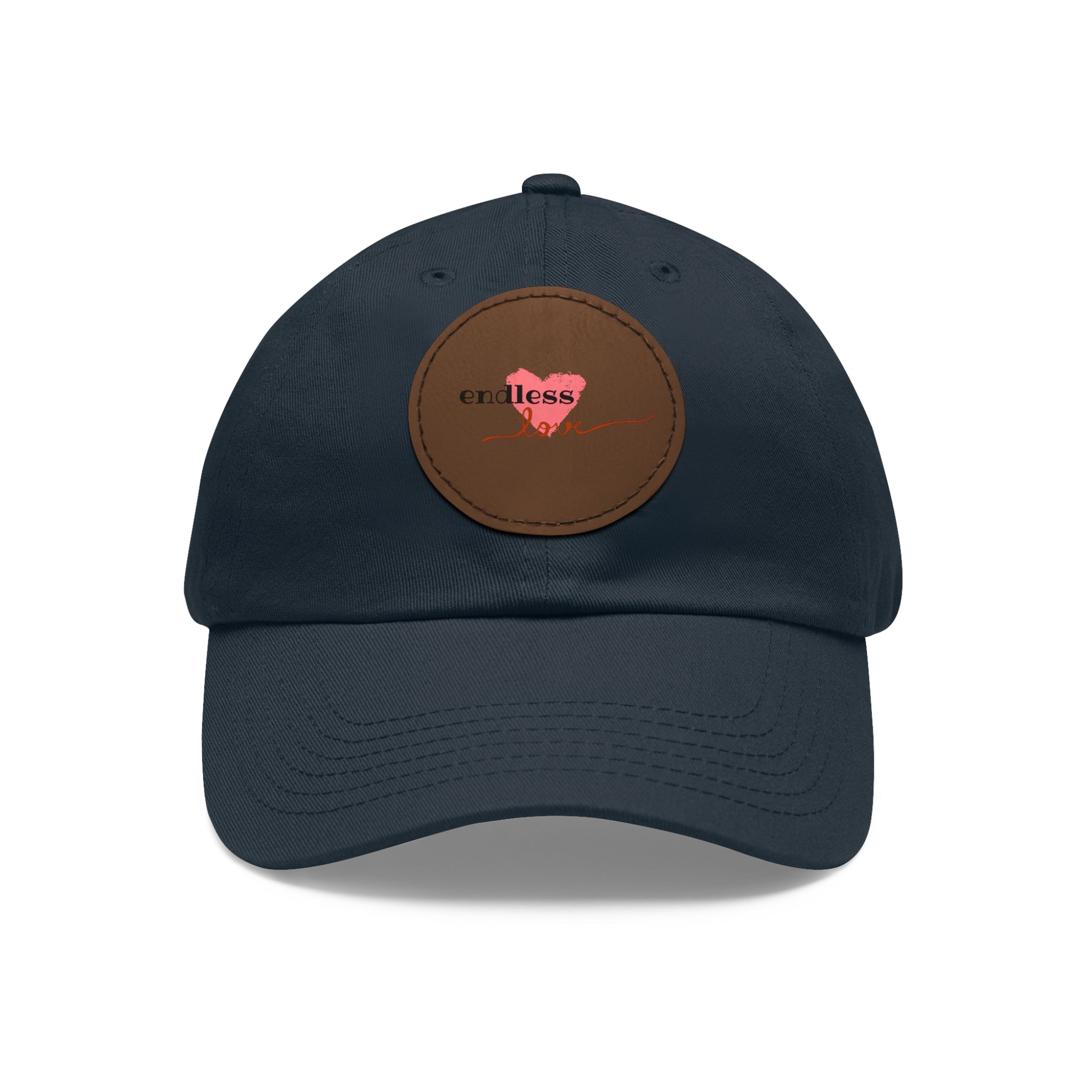 Leather Patch Dad Hat — Heartbeat 'endless' Design