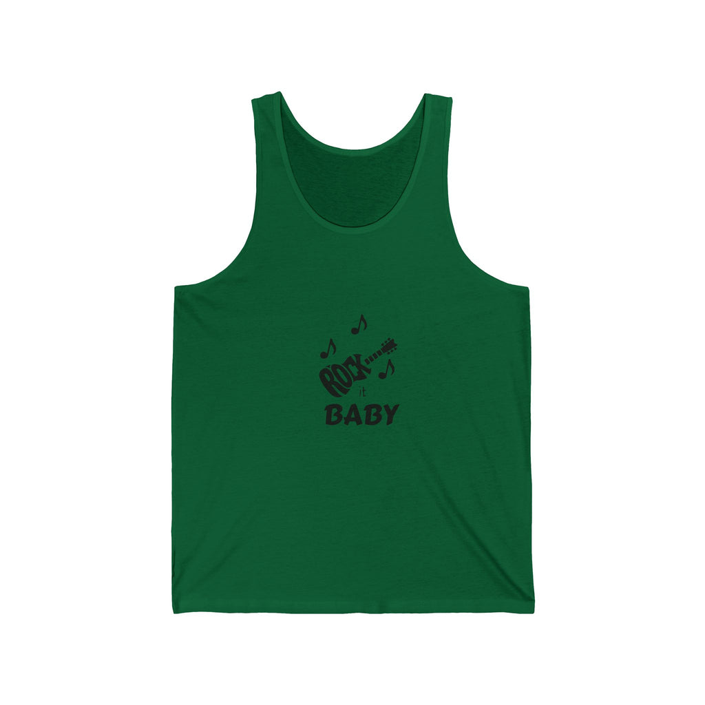 Rock Baby Tank Top — Music Note Graphic Unisex Jersey Tank