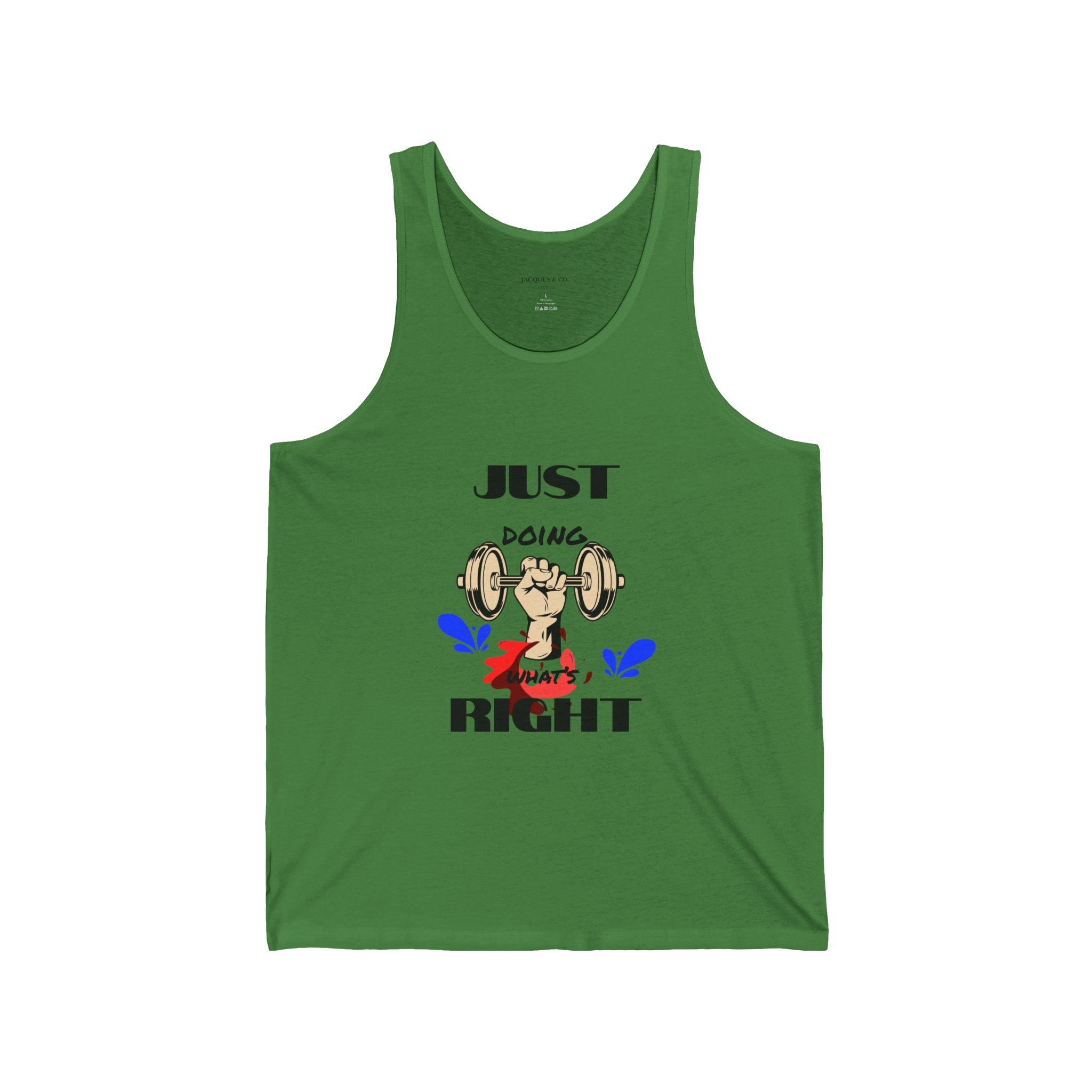 Just Doing Right Weightlifting Tank Top — Funny Gym Workout Tank