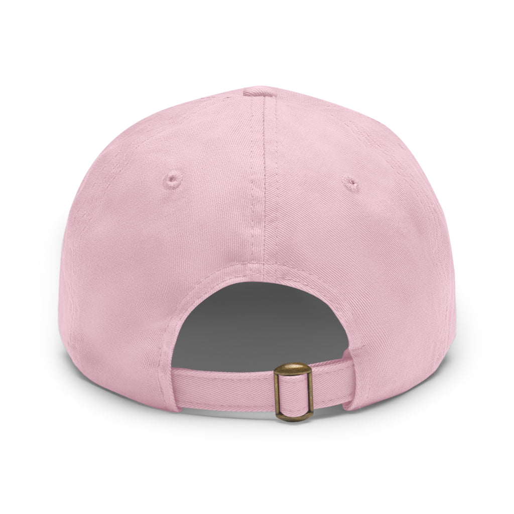 Courage Leather Patch Dad Hat — Inspirational Embroidered Whale Design