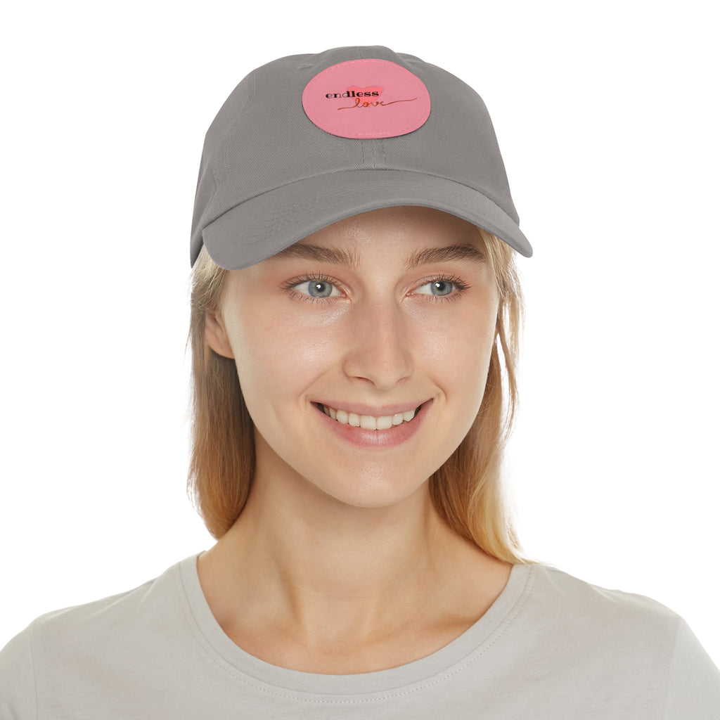 Leather Patch Dad Hat — Heartbeat 'endless' Design