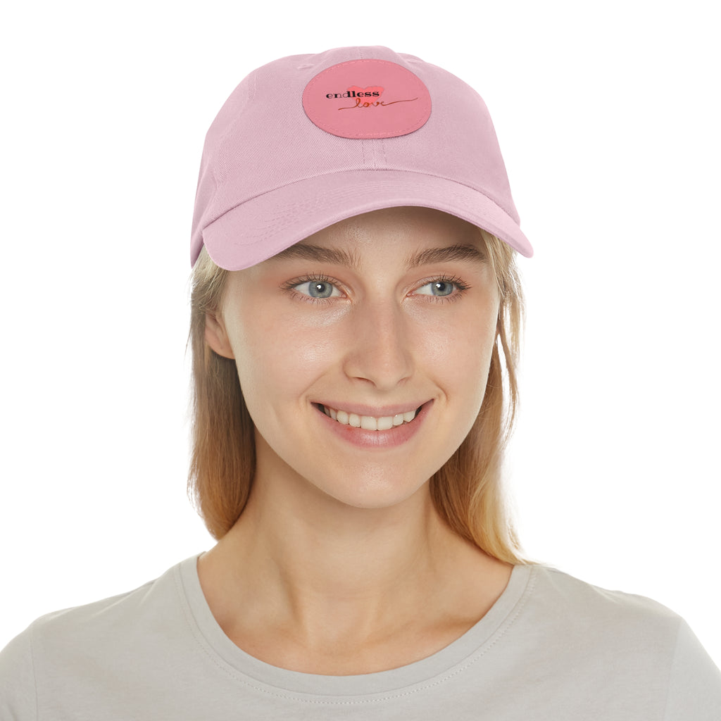 Leather Patch Dad Hat — Heartbeat 'endless' Design