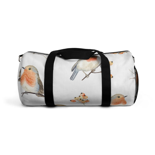 Bird Print Duffel Bag — Watercolor Robin Travel Bag