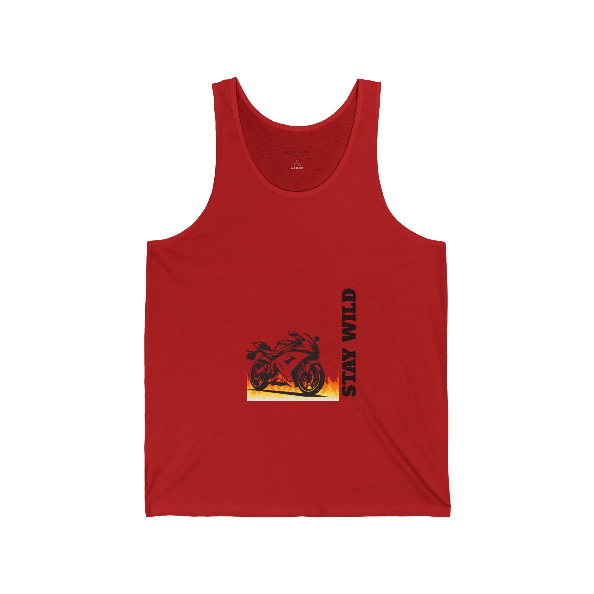 Motorcycle 'Stay Wild' Tank Top — Biker Graphic Jersey Tank