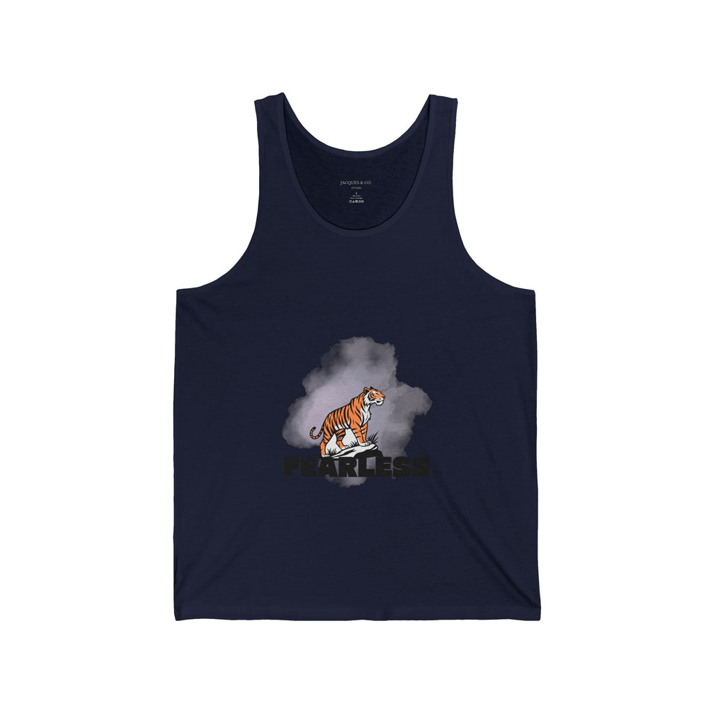 Fearless Tiger Tank Top — Bold Graphic Motivational Workout Tee