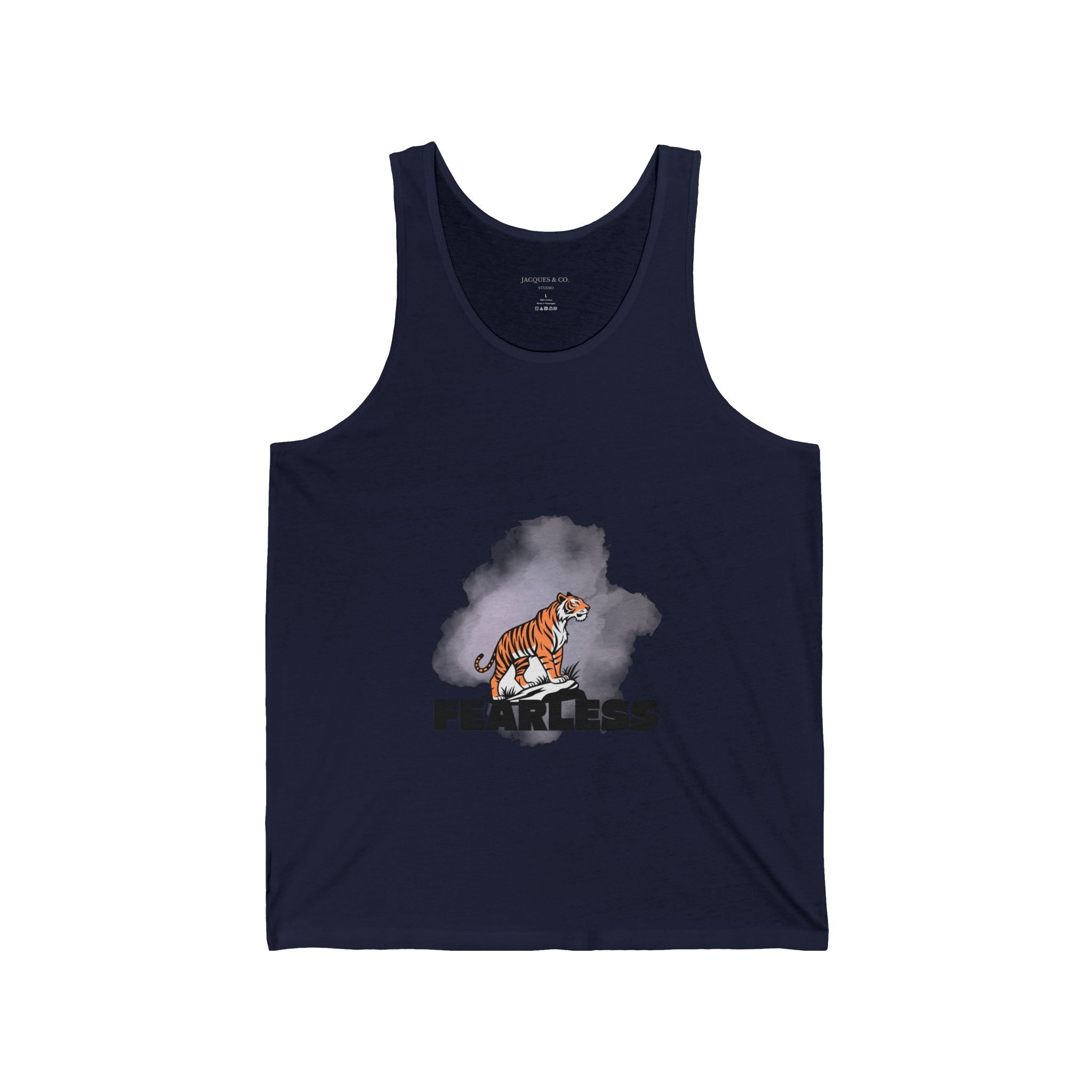 Fearless Tiger Tank Top — Bold Graphic Motivational Workout Tee