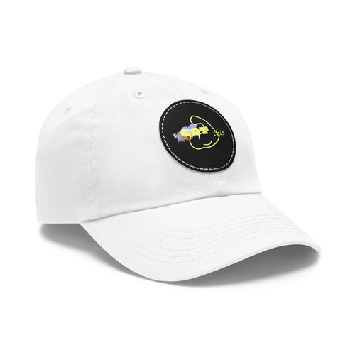 Abstract Pastel Cloud Dad Hat with Round Leather Patch