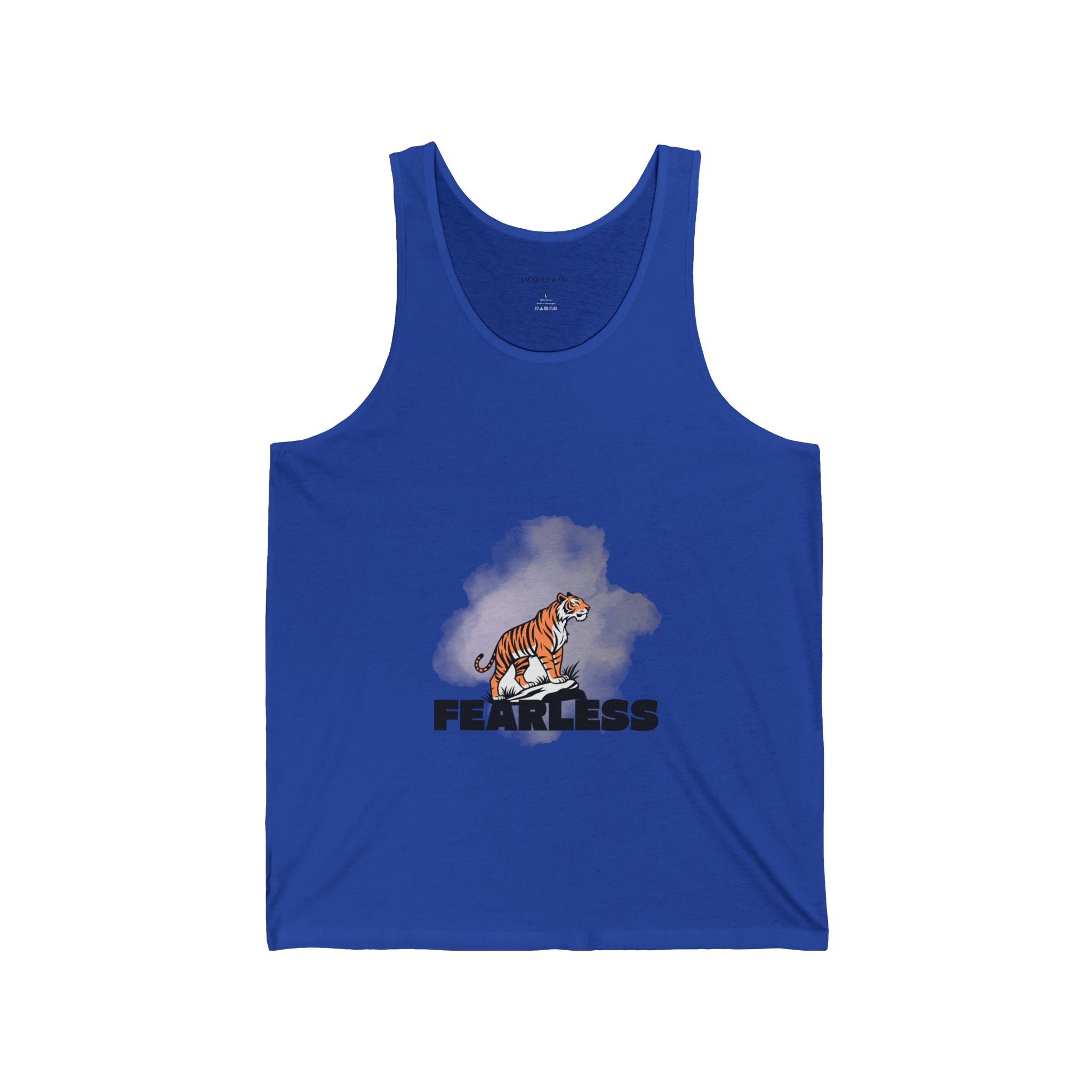 Fearless Tiger Tank Top — Bold Graphic Motivational Workout Tee
