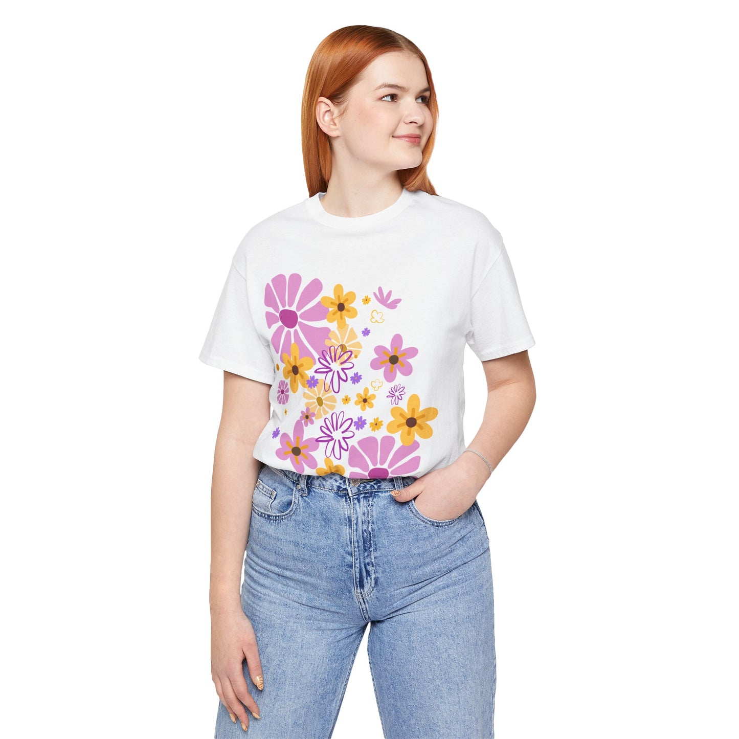 Comfortable T-shirt "Coeur Bloom" Flower Print
