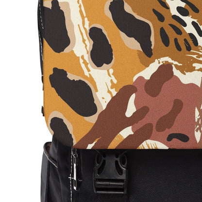 Leopard Print Casual Backpack — Chic Safari Shoulder Bag