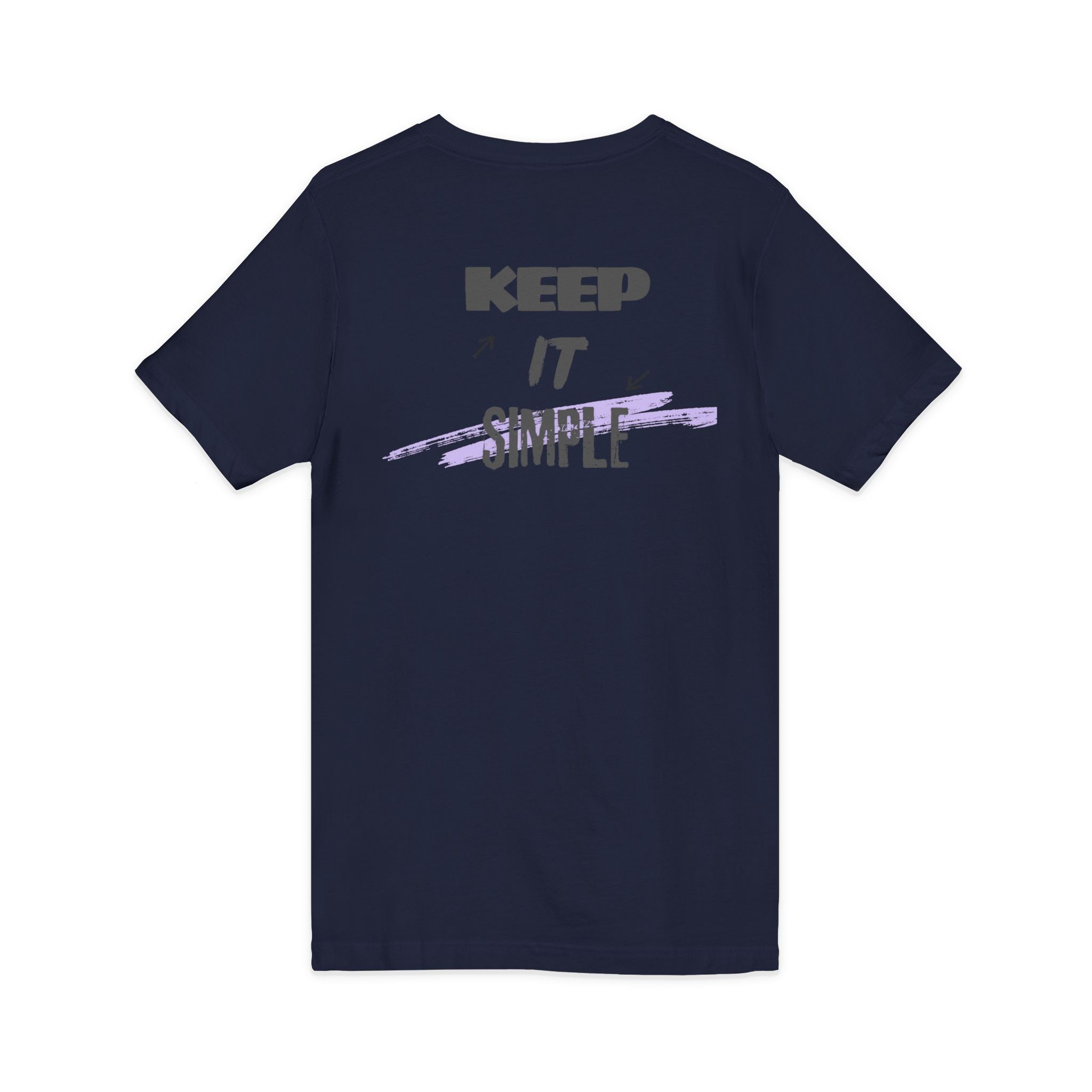 Keep It Simple V-Neck Tee — Minimalist Motivational Graphic T-Shirt