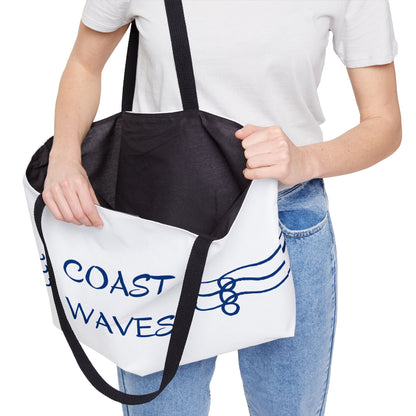 Coast Waves Weekender Tote Bag — Coastal Beach Canvas Travel Tote