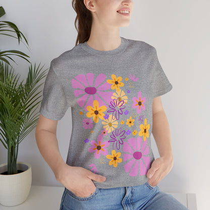 Comfortable T-shirt "Coeur Bloom" Flower Print