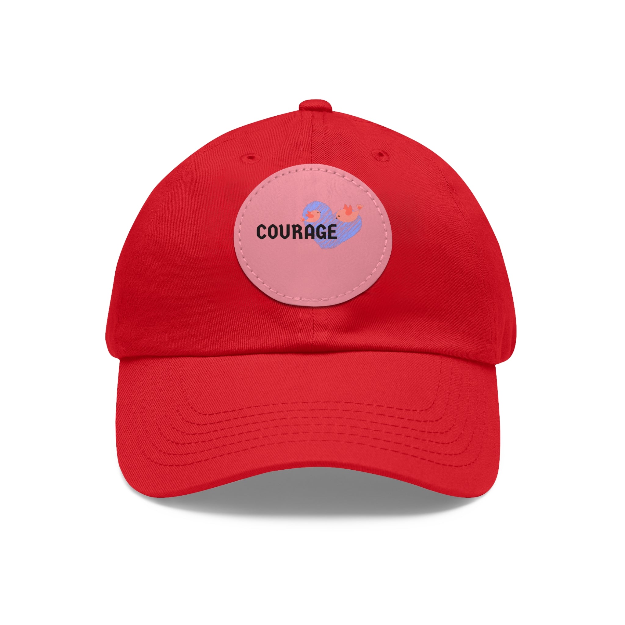 Courage Leather Patch Dad Hat — Inspirational Embroidered Whale Design