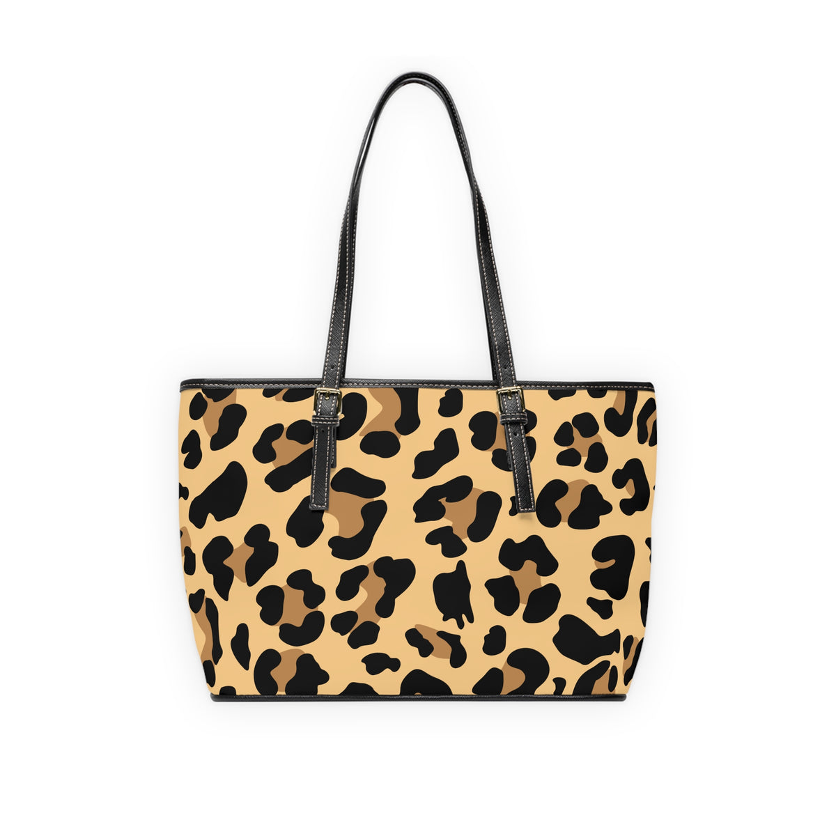 Leopard Print PU Leather Shoulder Bag — Chic Animal Print Tote