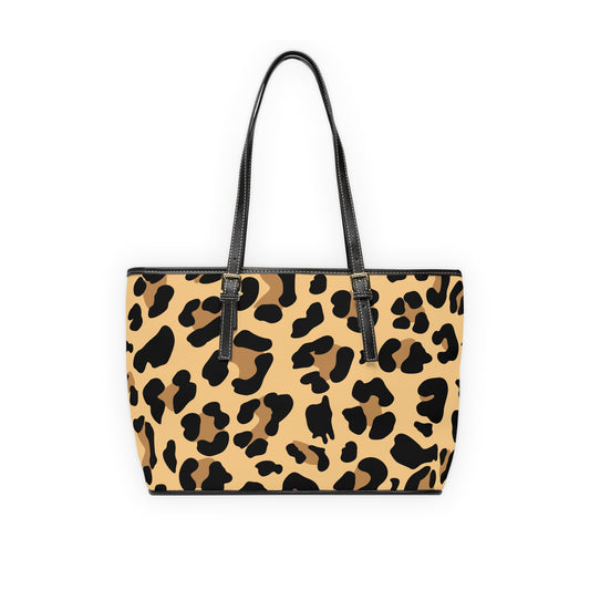 Leopard Print PU Leather Shoulder Bag — Chic Animal Print Tote