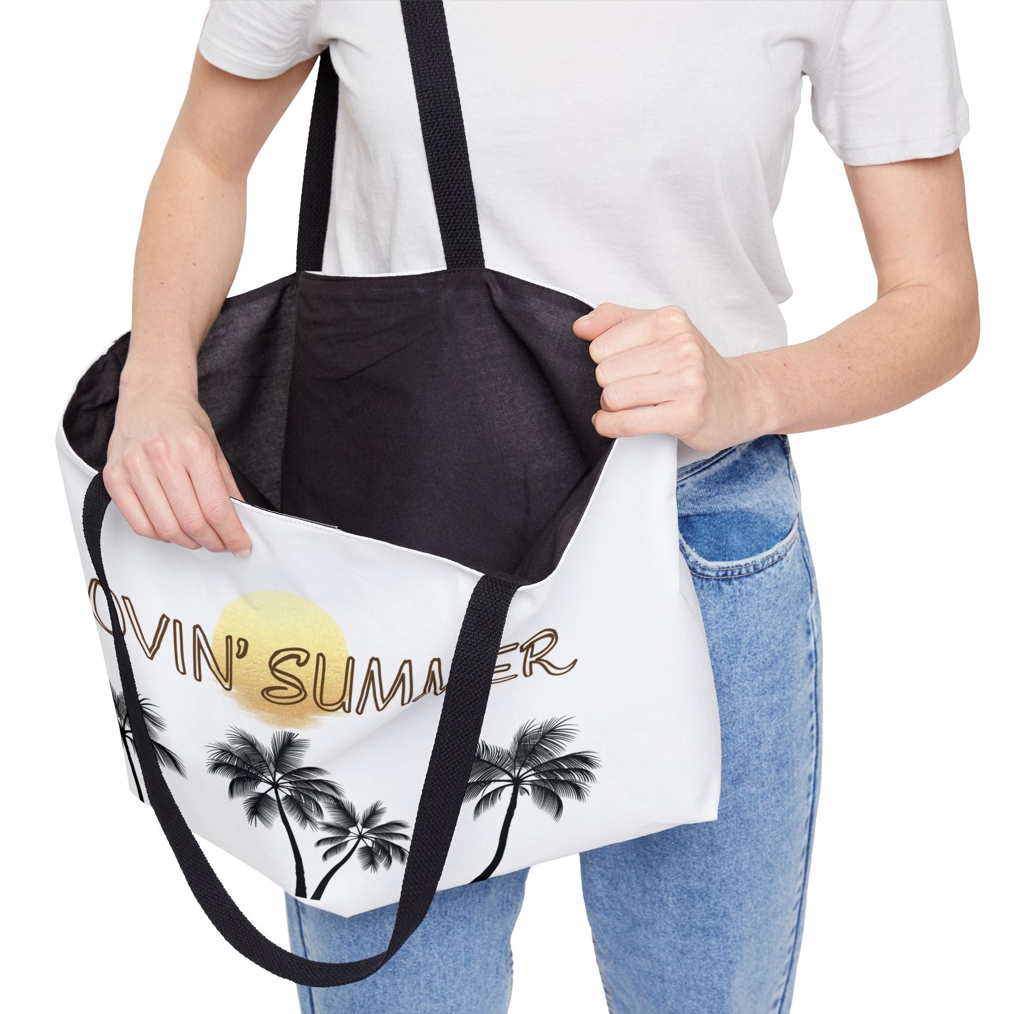 Weekender Tote Bag — "Lovin' Summer" Palm Tree Beach Tote