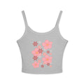 Floral Bloom Spaghetti Strap Tank — Pink Retro Flower Graphic