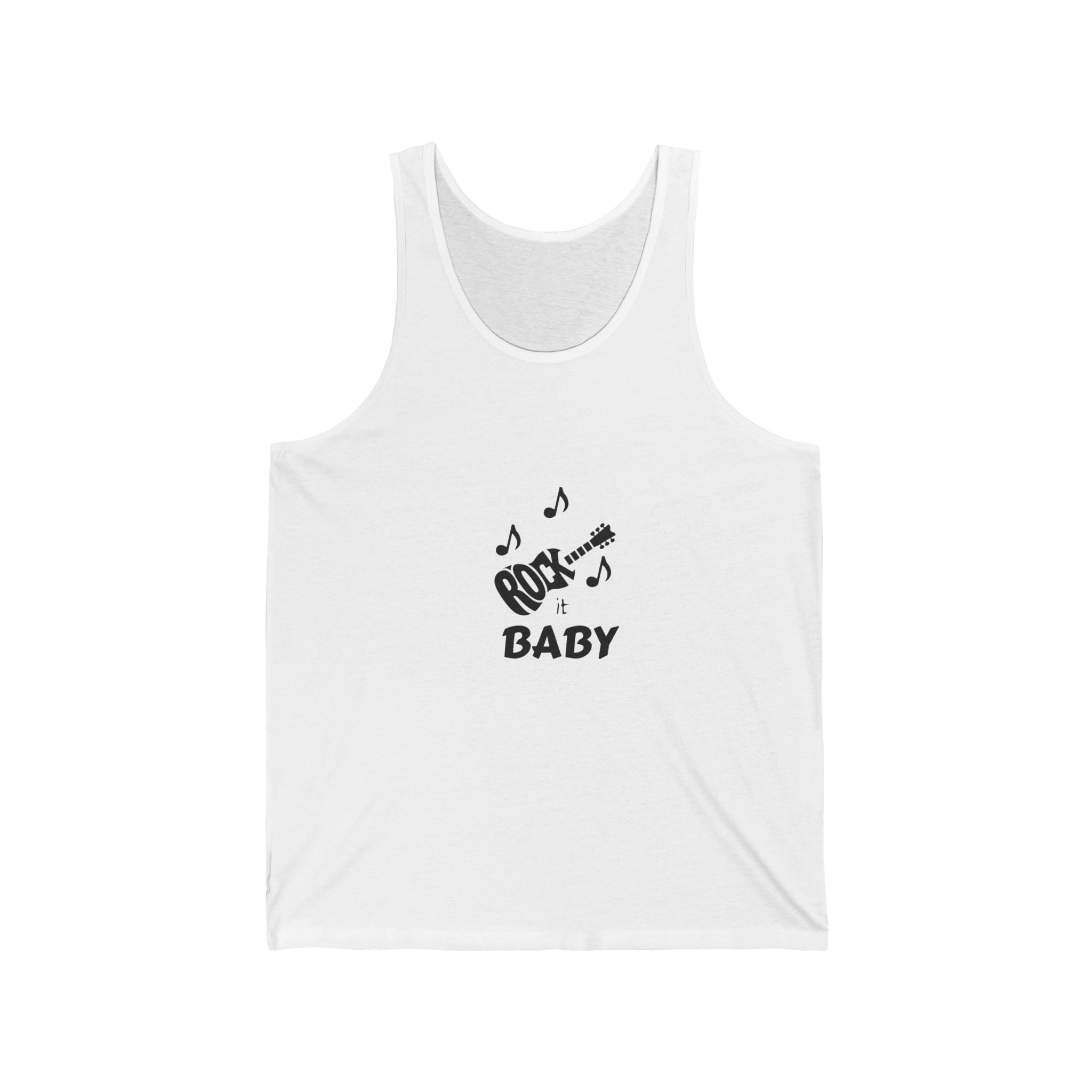 Rock Baby Tank Top — Music Note Graphic Unisex Jersey Tank