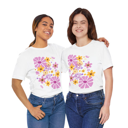 Comfortable T-shirt "Coeur Bloom" Flower Print