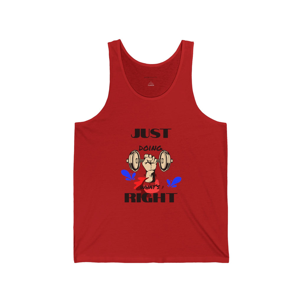 Just Doing Right Weightlifting Tank Top — Funny Gym Workout Tank