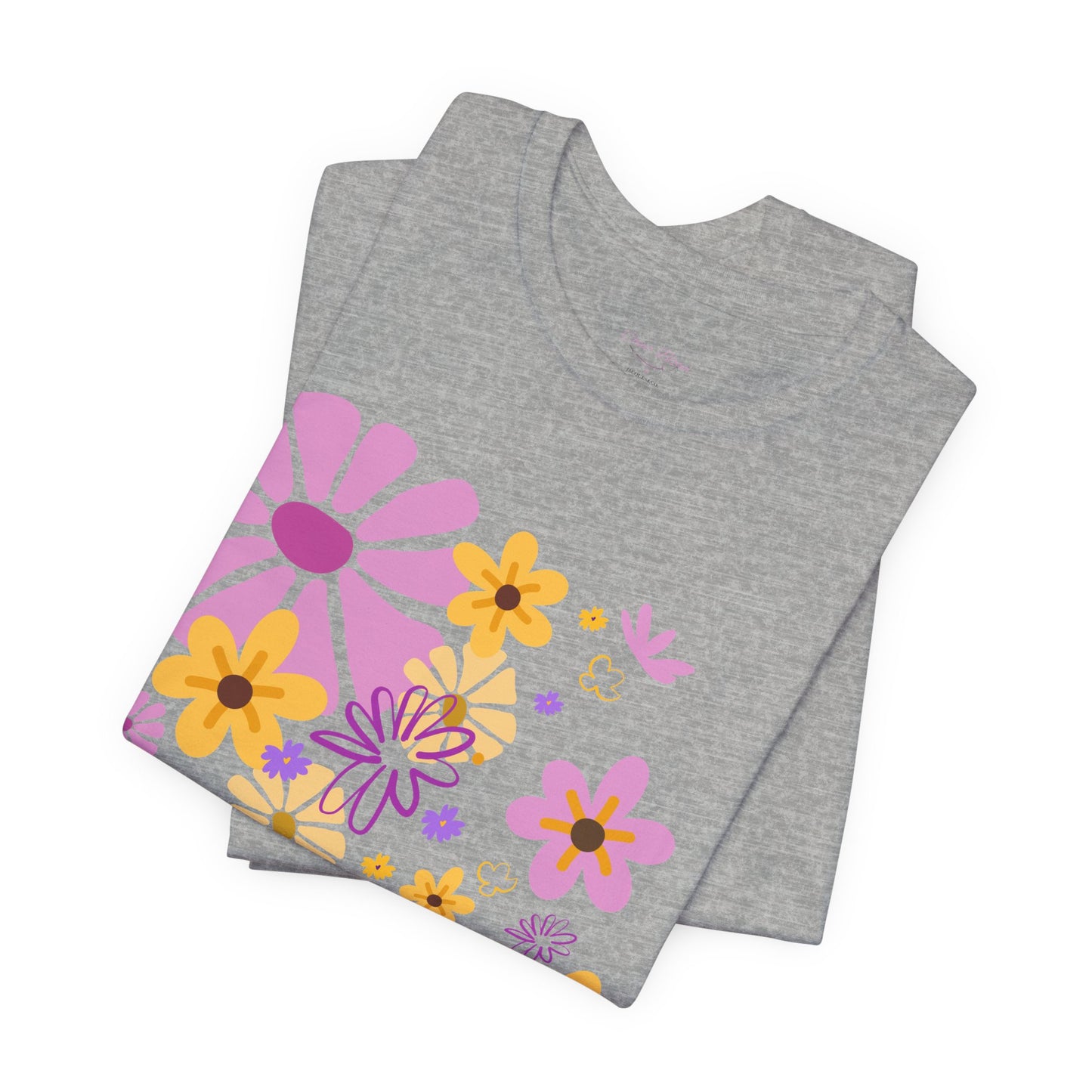 Comfortable T-shirt "Coeur Bloom" Flower Print